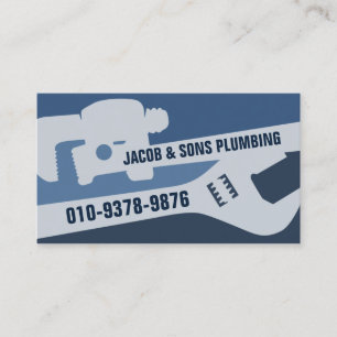 Carte De Visite Clé à tuyau de plomberie de plombier 