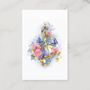 Carte De Visite Clé de fer avec roses roses roses