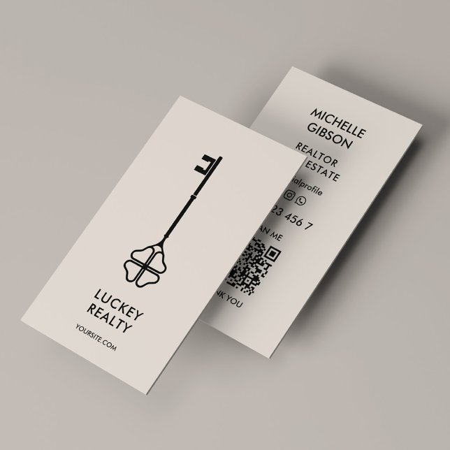Carte De Visite Clé de l'indicateur de risque minimum pour courtie (Realtor Key Minimal Mortgage Broker Sand Business Card
)