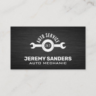 Carte De Visite Clé de service automobile Logo de mécanicien