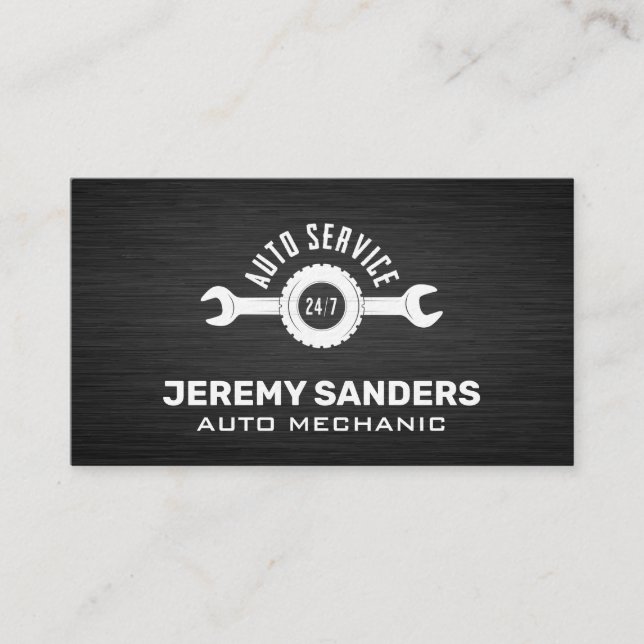 Carte De Visite Clé de service automobile | Logo de mécanicien (Devant)