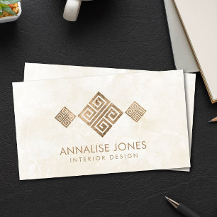 Carte De Visite Clé grecque de luxe - méandre grec - or vintage