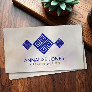 Carte De Visite Clé grecque - Grec méandre - Lapis Lazuli sur Pear