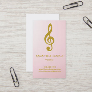 Carte De Visite Clé musicale moderne élégante Logo Vocaliste Chant