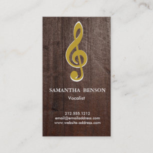 Carte De Visite Clé Musicale Moderne Élégante Logo Vocaliste Chant