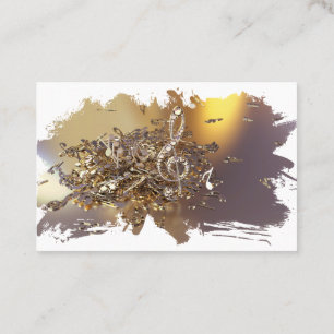 Carte De Visite Clé musicale treble et notes de chute voiture d'a