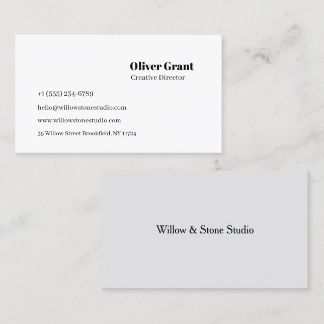 Carte De Visite Clean Minimalist Business Card (Devant / Derrière)