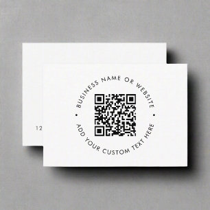 Carte De Visite Clean Simple QR Code promotionnel noir et blanc