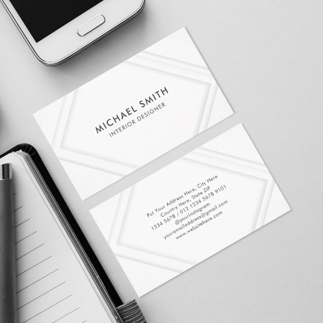 Carte de visite Clean White | Cadre Rectangle (Créateur téléchargé)