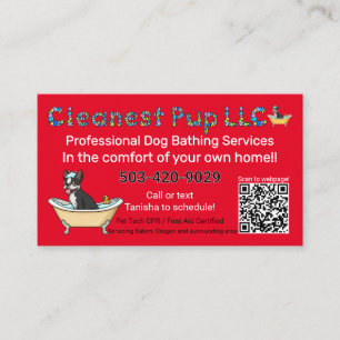 Carte de visite Cleanest Pup LLC