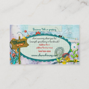 Carte De Visite Clear Blue Whimsey CUSTOM