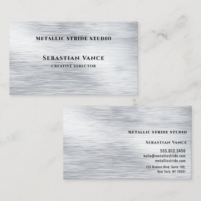 Carte De Visite Clear Silver Hairline Classic (Devant / Derrière)