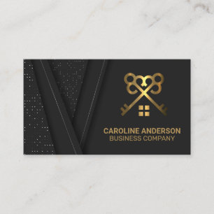 Carte De Visite Clés d'or et logo de la maison   Immobilier