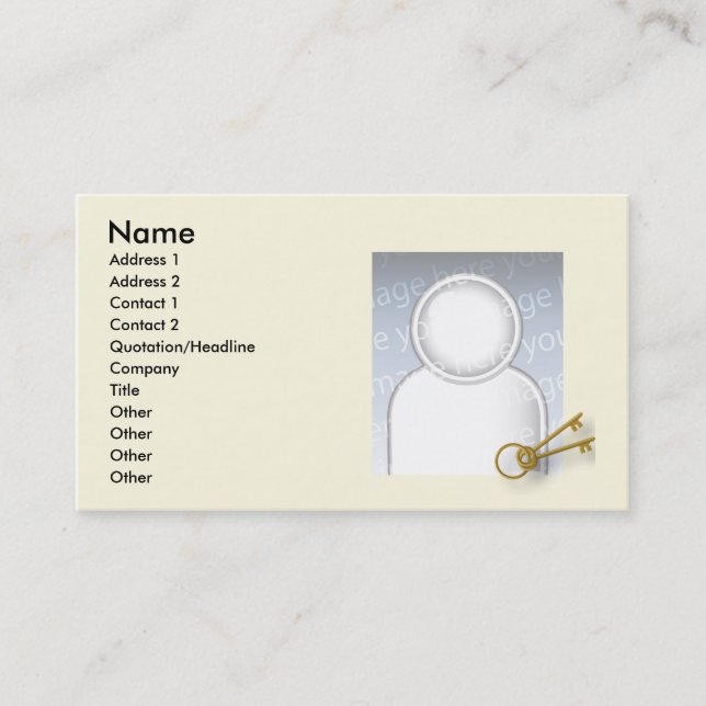 Carte De Visite Clés - Entreprises (Devant)