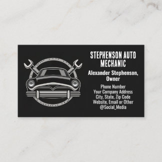 Carte De Visite Clés Mécanicien Auto Voiture Ancienne