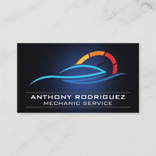 Carte De Visite Clés Piston et Engrenage   Logo de service automob