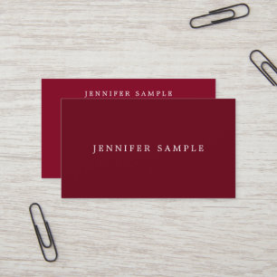 Carte De Visite Client Modèle moderne élégant Maroon rouge Riche