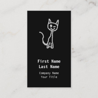 Carte De Visite Cligner de l'oeil le chat gris
