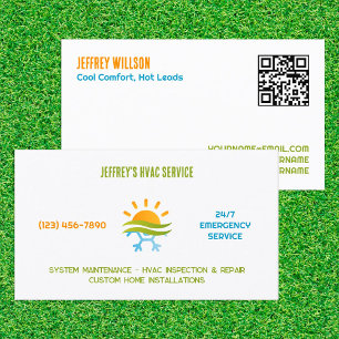 Carte De Visite Climatisation HVAC QR personnalisée