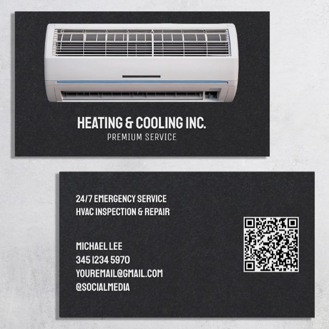 Carte De Visite ❄️ Climatisation QR personnalisée (Air Conditioning Custom QR Business Cards)