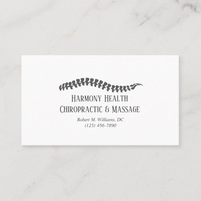 Carte De Visite Clinique chiropratique Santé et bien-être (Devant)