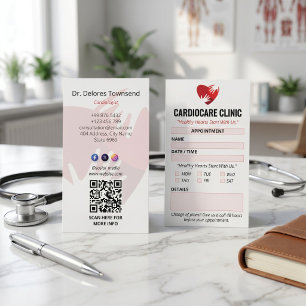 Carte De Visite Clinique de cardiologie Entreprise Rendez-vous p