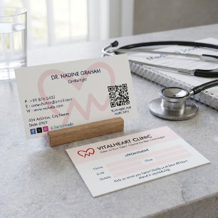 Carte De Visite Clinique de cardiologie Entreprise Rendez-vous p