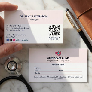 Carte De Visite Clinique de cardiologie Entreprise Rendez-vous p