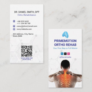 Carte De Visite Clinique de désintoxication orthopédique   Blanc m