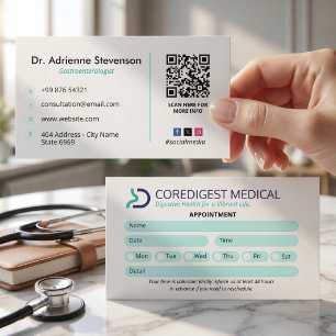 Carte De Visite Clinique de gastroentérologie Entreprise Rendez-