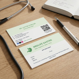 Carte De Visite Clinique de gastroentérologie Entreprise Rendez-