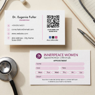 Carte De Visite Clinique de gynécologie Entreprise Rendez-vous m