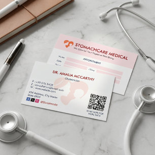 Carte De Visite Clinique de gynécologie entreprise Rendez-vous m