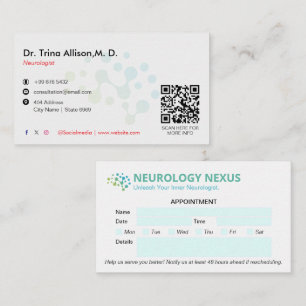Carte De Visite Clinique de neurologie Affaires   Rendez-vous prop
