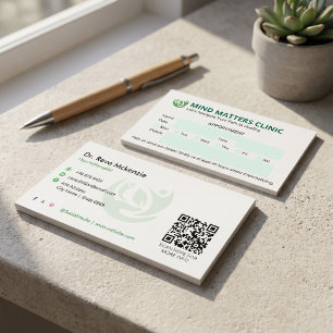Carte De Visite Clinique de Psychologue Entreprise Rendez-vous M