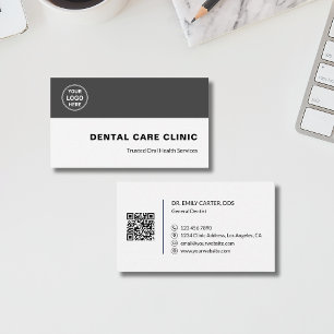 Carte De Visite Clinique dentaire Dentiste Logo personnalisé Code 