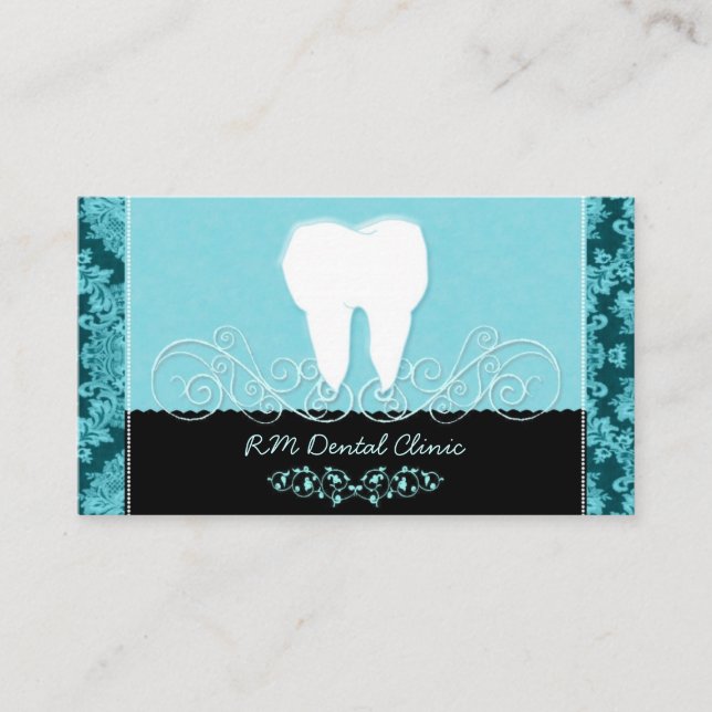 Carte De Visite Clinique dentaire Turquoise (Devant)