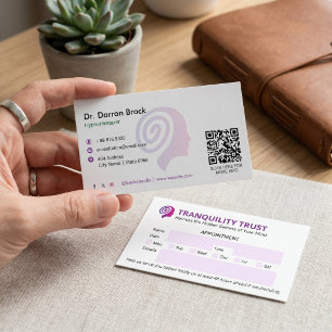 Carte De Visite Clinique d'hypnotiseur Rendez-vous minimaliste