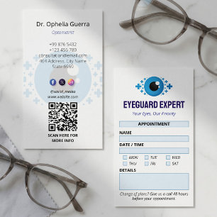 Carte De Visite Clinique d'ophtalmologie Entreprise Rendez-vous