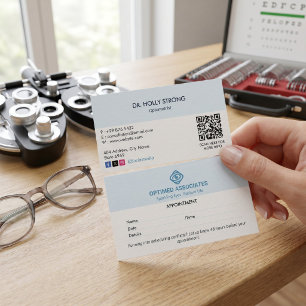 Carte De Visite Clinique d'ophtalmologie Entreprise Rendez-vous