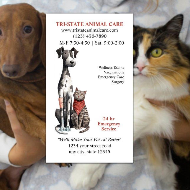 Carte De Visite Clinique d'urgence pour animaux (Créateur téléchargé)