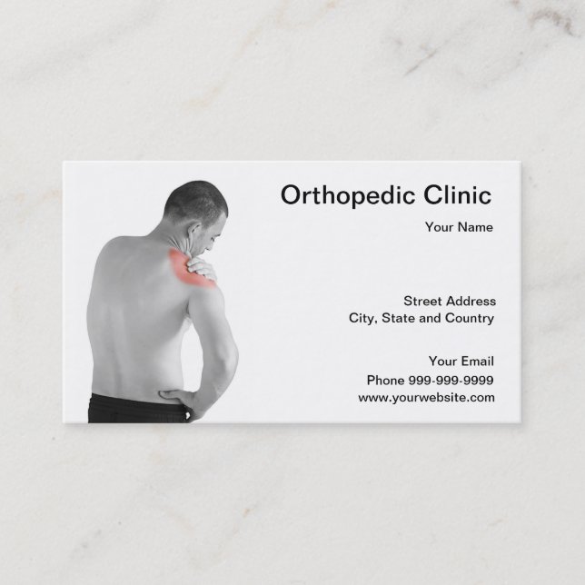 Carte De Visite clinique orthopédique (Devant)