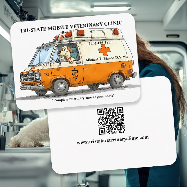 Carte De Visite Clinique Vétérinaire Mobile (Créateur téléchargé)