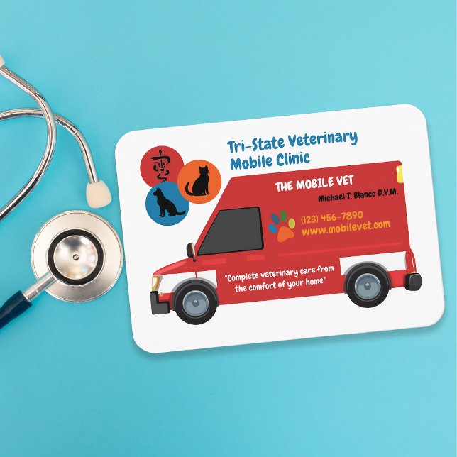Carte De Visite Clinique Vétérinaire Mobile (Créateur téléchargé)