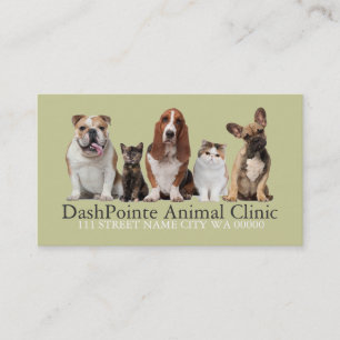 Carte De Visite Clinique vétérinaire pour animaux de compagnie Ref
