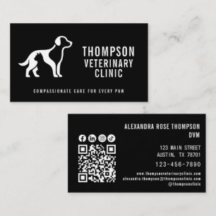 Carte De Visite Clinique vétérinaire Vétérinaire Animal Qr Code Ic