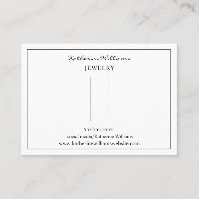 Carte De Visite Clip à cheveux blanc simple| Barrette (Devant)