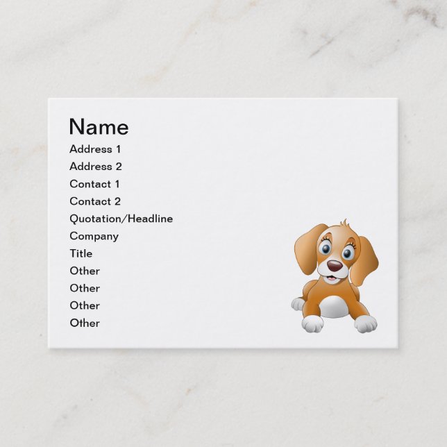 Carte De Visite Clipart Brown de chien (Devant)