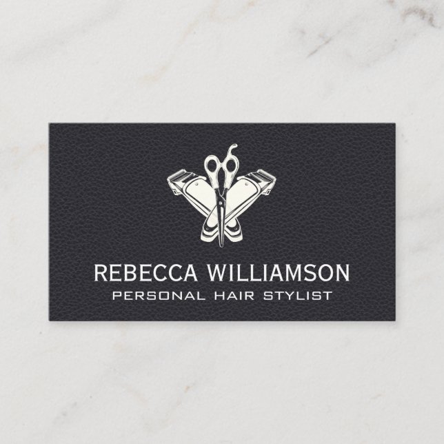Carte De Visite Clippers | Ciseaux | Cuir (Devant)