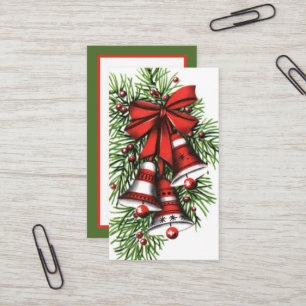 Carte De Visite cloches de Noël rétro vintage ajouter des inform